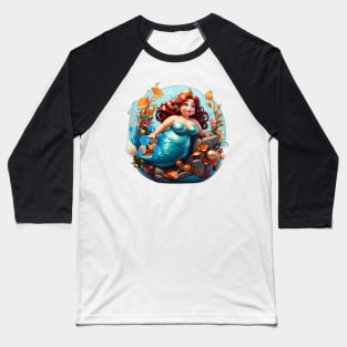 Plus Size Beauty in a Mermaid World Baseball T-Shirt